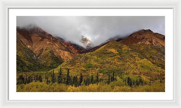 Alaska Range In Autumn Landscape - Framed Print