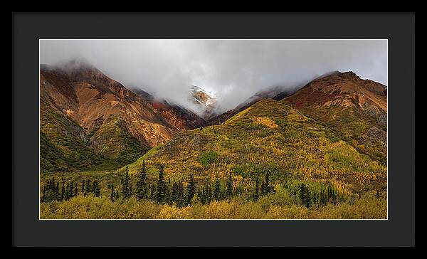 Alaska Range In Autumn Landscape - Framed Print