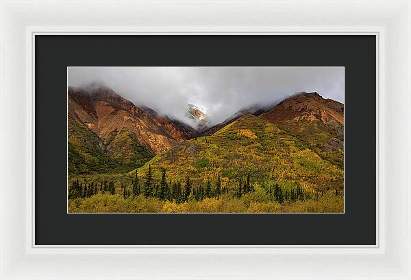 Alaska Range In Autumn Landscape - Framed Print