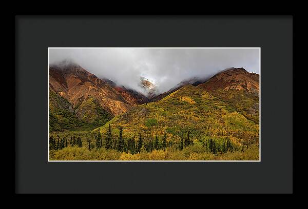 Alaska Range In Autumn Landscape - Framed Print