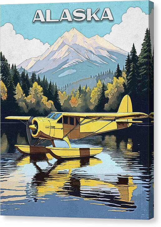 Alaska Seaplane Vintage Poster - Canvas Print