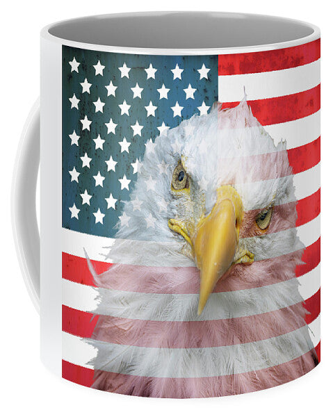 American Flag Bald Eagle Portrait - Mug