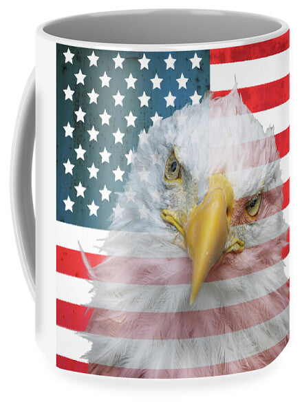 American Flag Bald Eagle Portrait - Mug