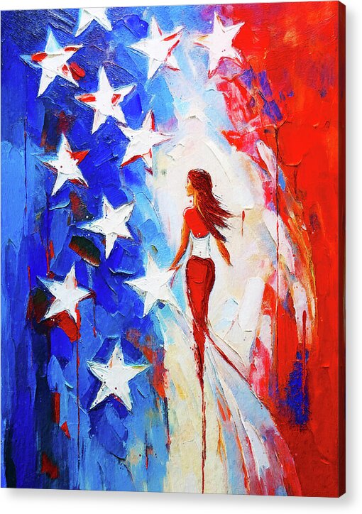 American Woman Painting - Acrylic Print