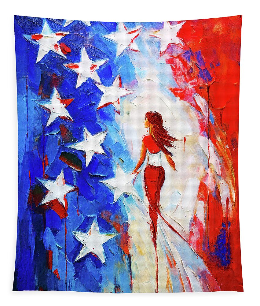 American Woman Painting - Tapestry