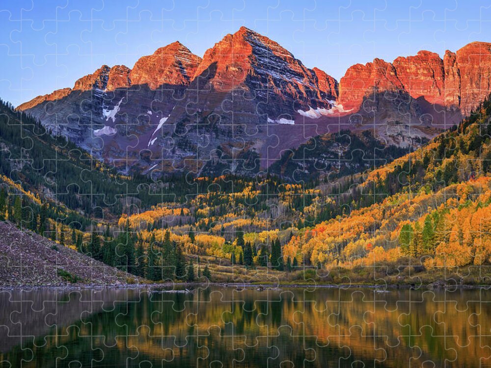 Autumn Sunrise Maroon Bells - Puzzle