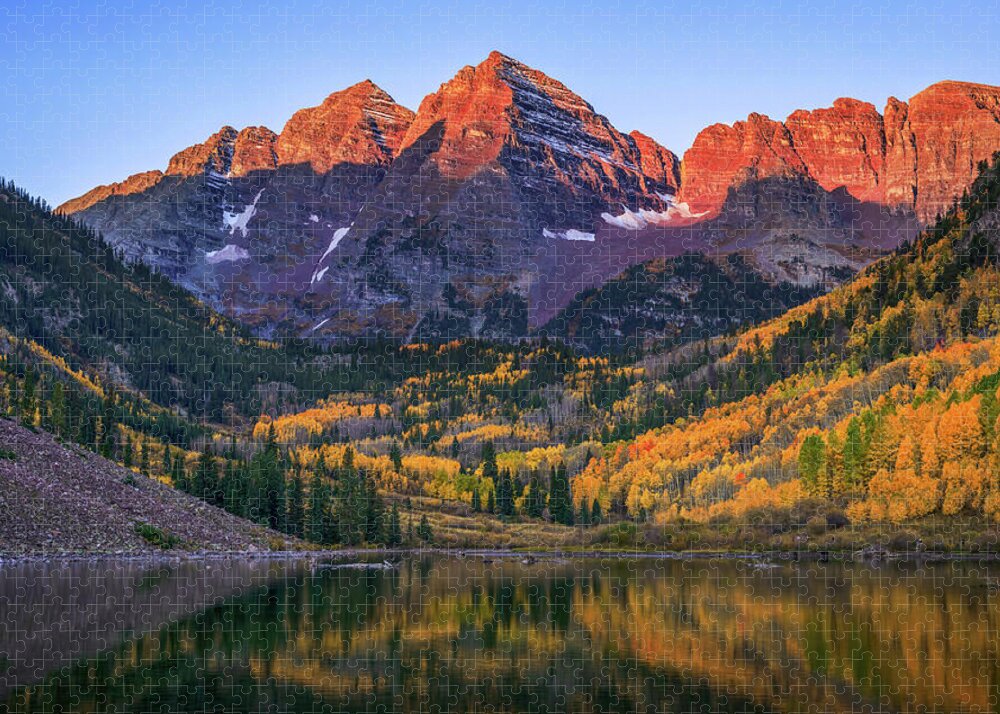 Autumn Sunrise Maroon Bells - Puzzle