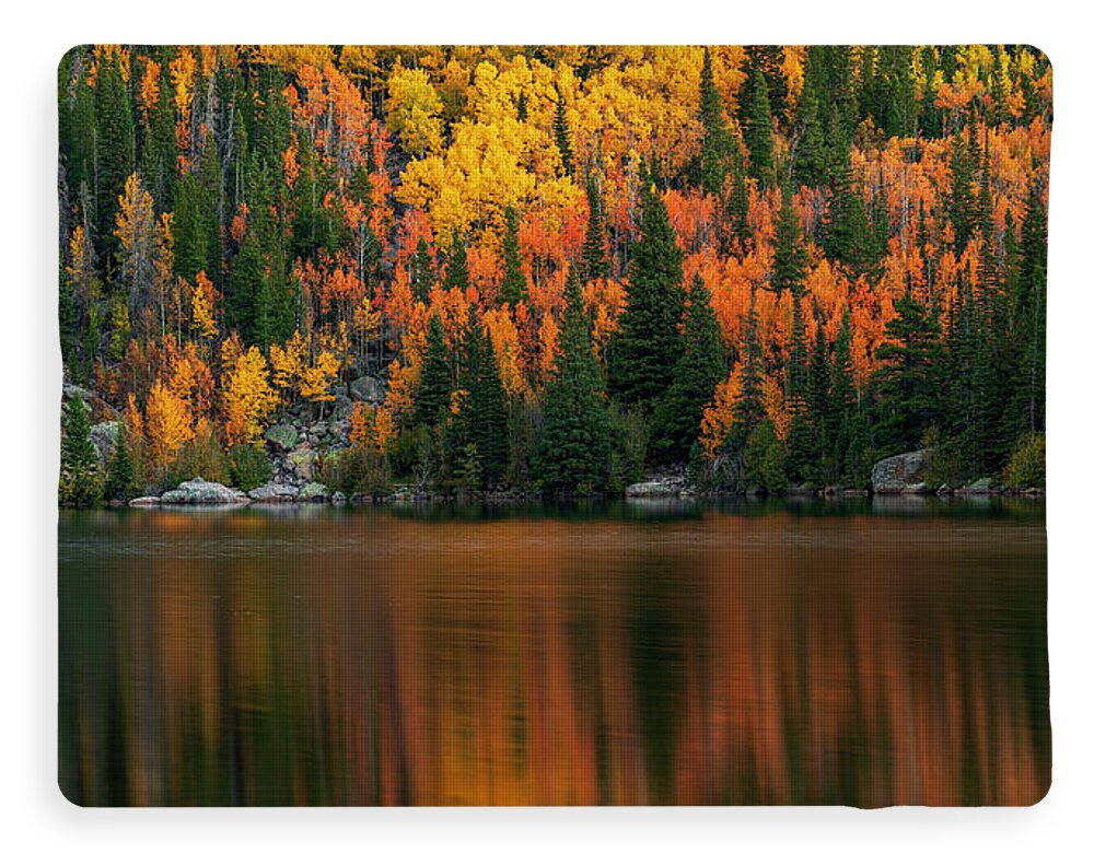 Bear Lake Autumn Reflections Colorado - Blanket