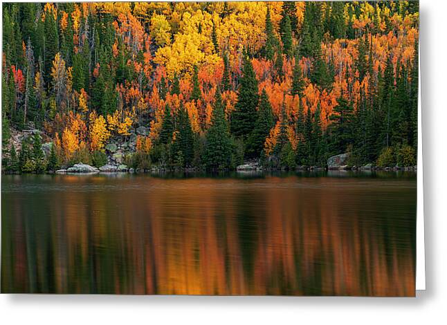 Bear Lake Autumn Reflections Colorado - Greeting Card