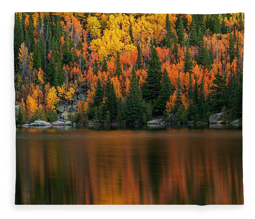 Bear Lake Autumn Reflections Colorado - Blanket