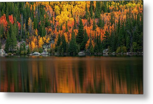 Bear Lake Autumn Reflections Colorado - Metal Print