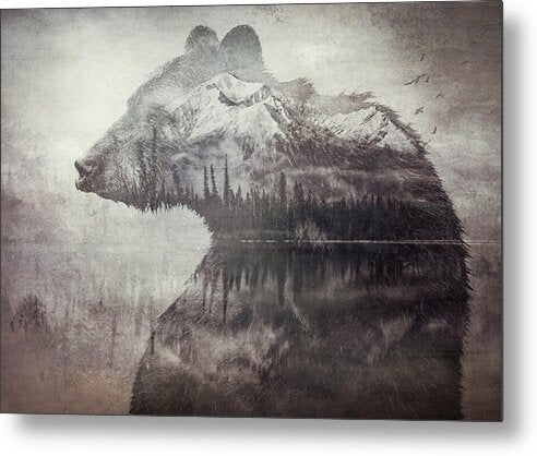 Bear Mountain Double Exposure - Metal Print