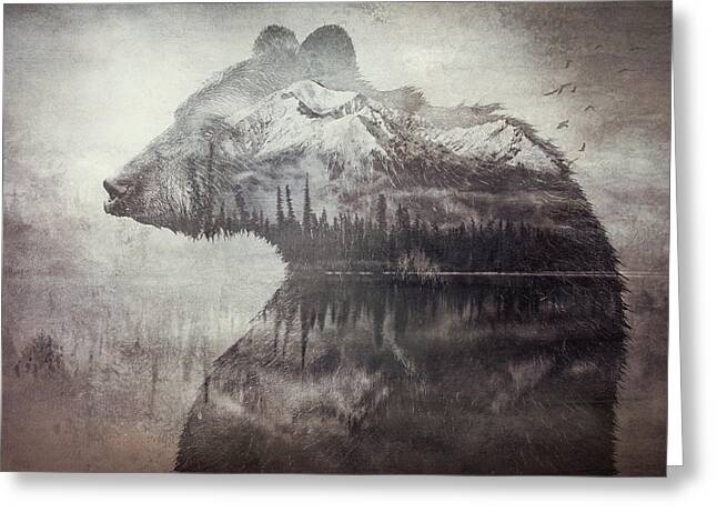 Bear Mountain Double Exposure - Greeting Card