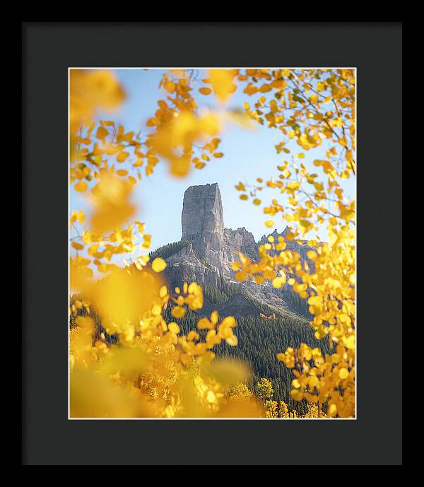 Chimeny Peak Colorado In Fall - Framed Print