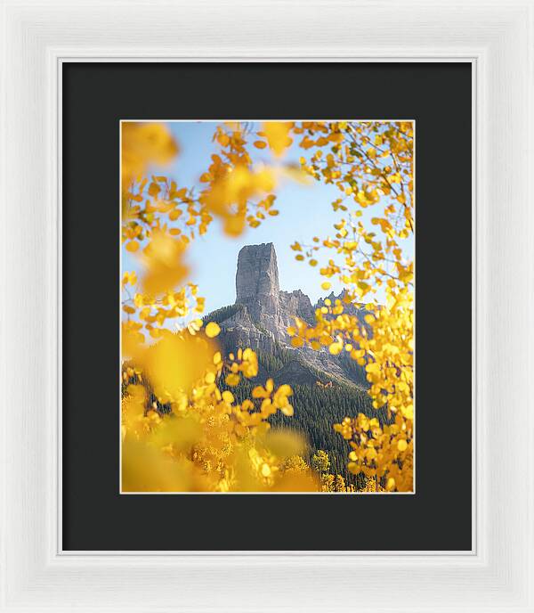 Chimeny Peak Colorado In Fall - Framed Print