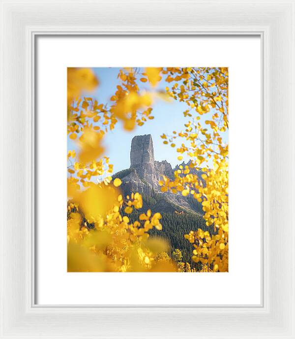 Chimeny Peak Colorado In Fall - Framed Print