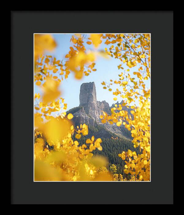 Chimeny Peak Colorado In Fall - Framed Print