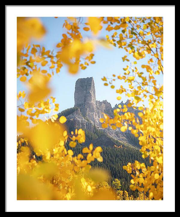 Chimeny Peak Colorado In Fall - Framed Print