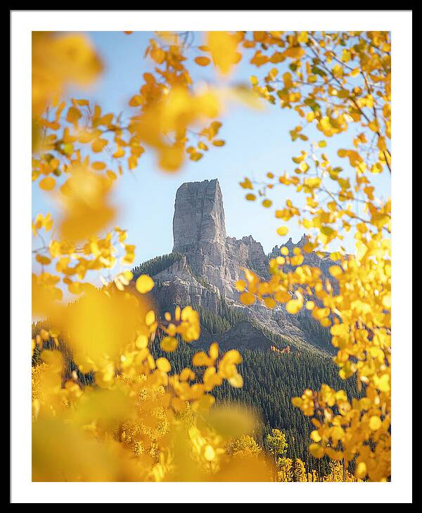 Chimeny Peak Colorado In Fall - Framed Print