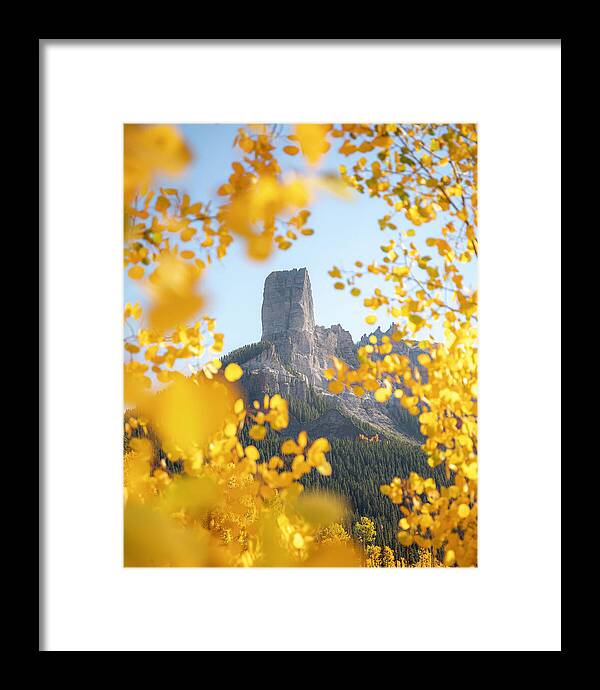 Chimeny Peak Colorado In Fall - Framed Print