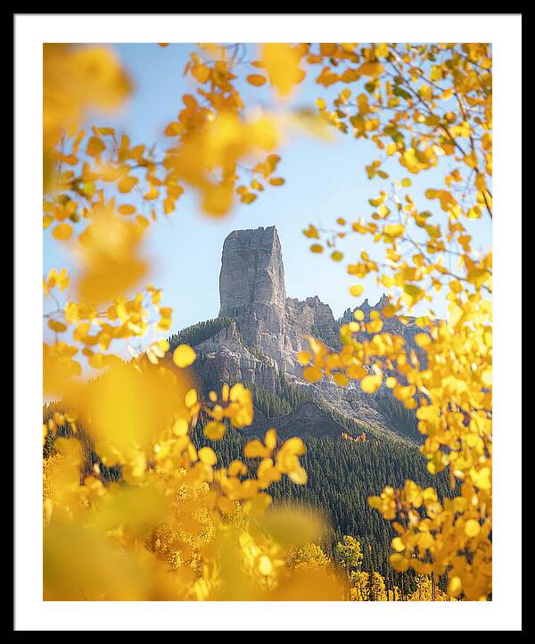 Chimeny Peak Colorado In Fall - Framed Print