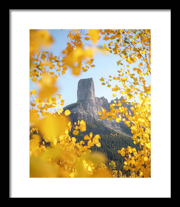 Chimeny Peak Colorado In Fall - Framed Print