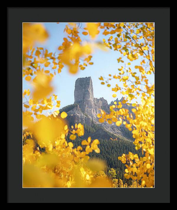 Chimeny Peak Colorado In Fall - Framed Print