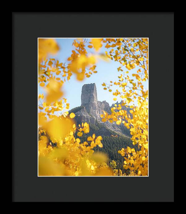 Chimeny Peak Colorado In Fall - Framed Print