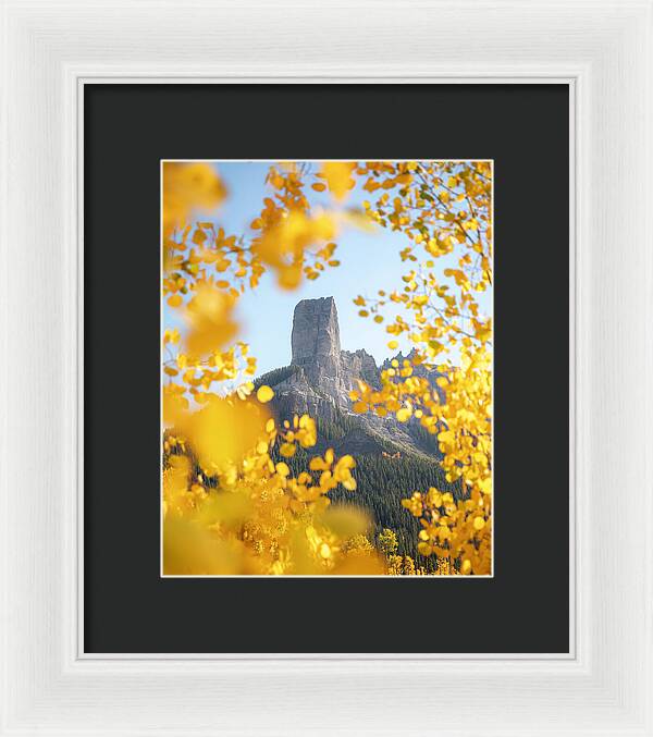 Chimeny Peak Colorado In Fall - Framed Print