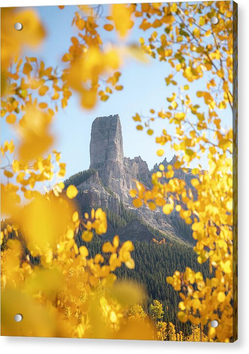 Chimeny Peak Colorado In Fall - Acrylic Print