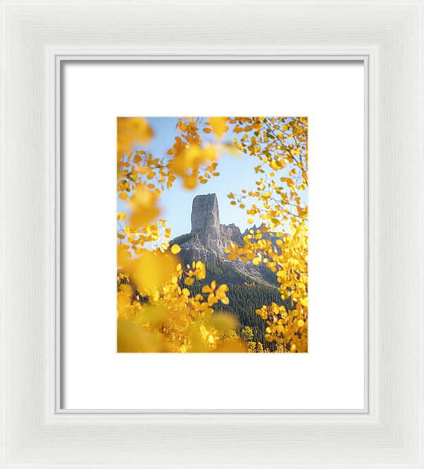 Chimeny Peak Colorado In Fall - Framed Print