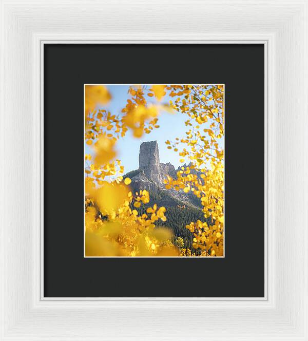 Chimeny Peak Colorado In Fall - Framed Print