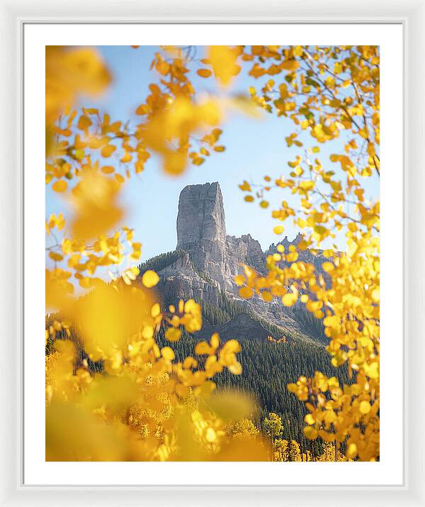 Chimeny Peak Colorado In Fall - Framed Print