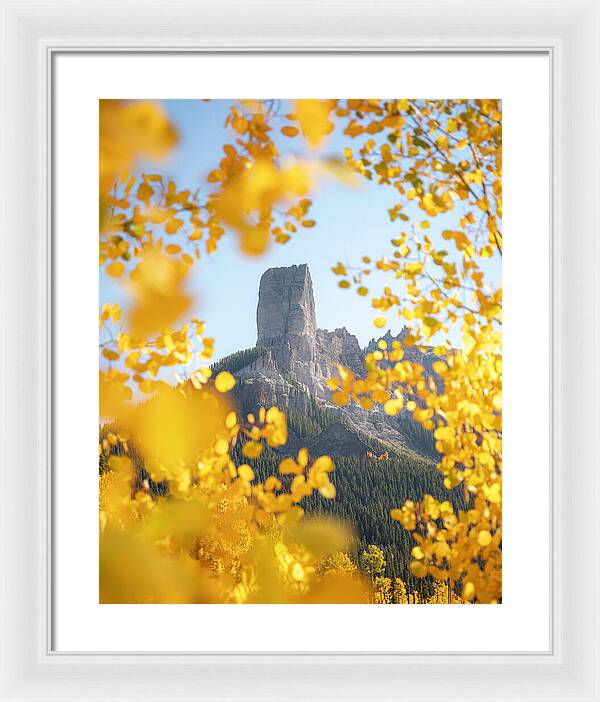 Chimeny Peak Colorado In Fall - Framed Print