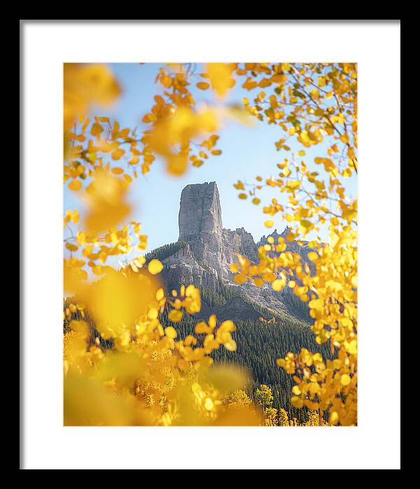 Chimeny Peak Colorado In Fall - Framed Print