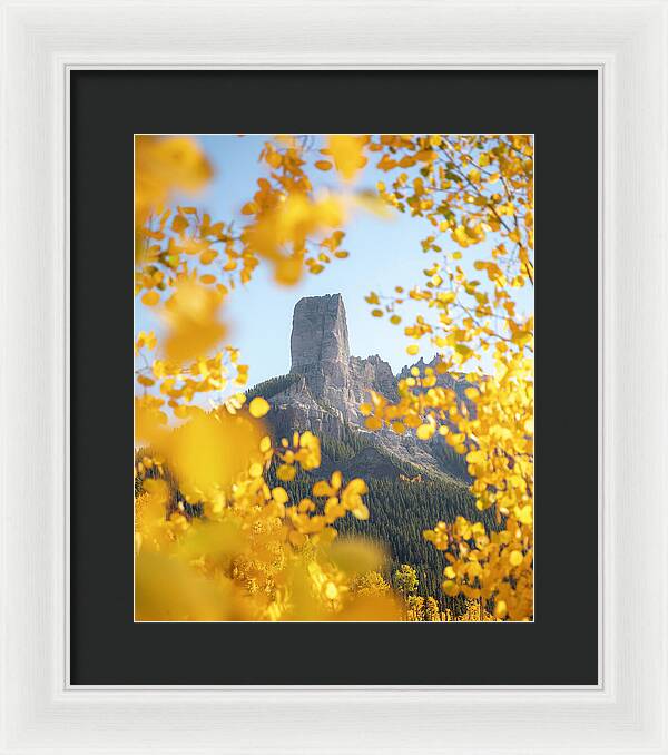 Chimeny Peak Colorado In Fall - Framed Print