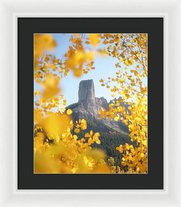 Chimeny Peak Colorado In Fall - Framed Print