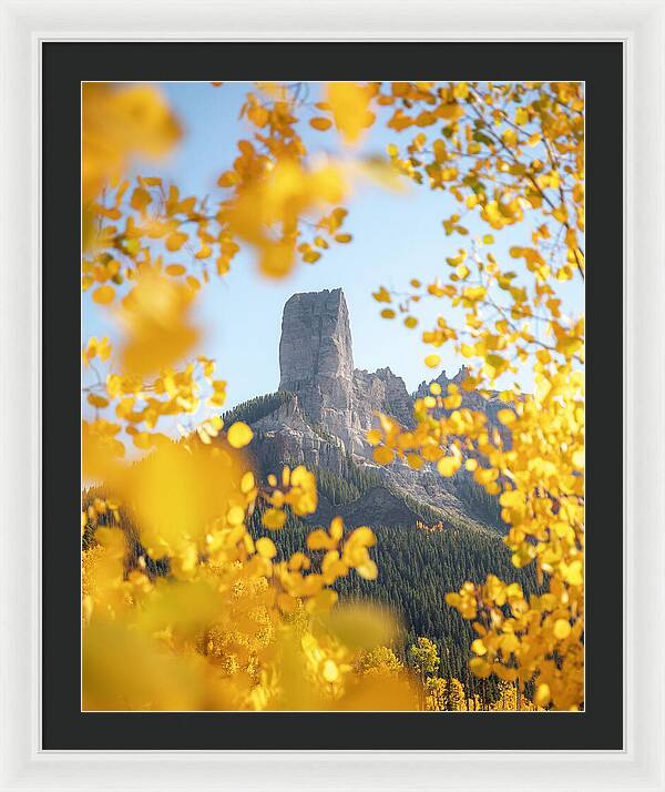 Chimeny Peak Colorado In Fall - Framed Print