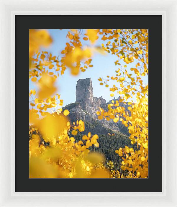 Chimeny Peak Colorado In Fall - Framed Print