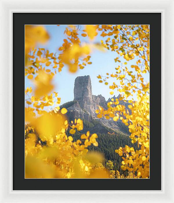 Chimeny Peak Colorado In Fall - Framed Print