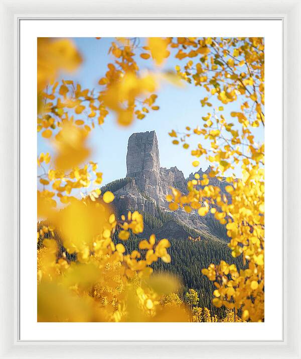 Chimeny Peak Colorado In Fall - Framed Print