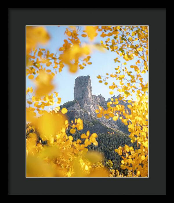 Chimeny Peak Colorado In Fall - Framed Print