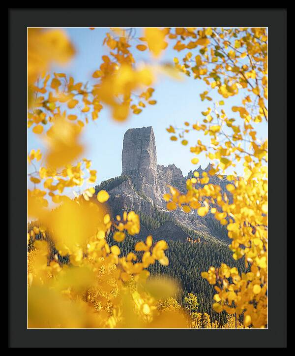 Chimeny Peak Colorado In Fall - Framed Print