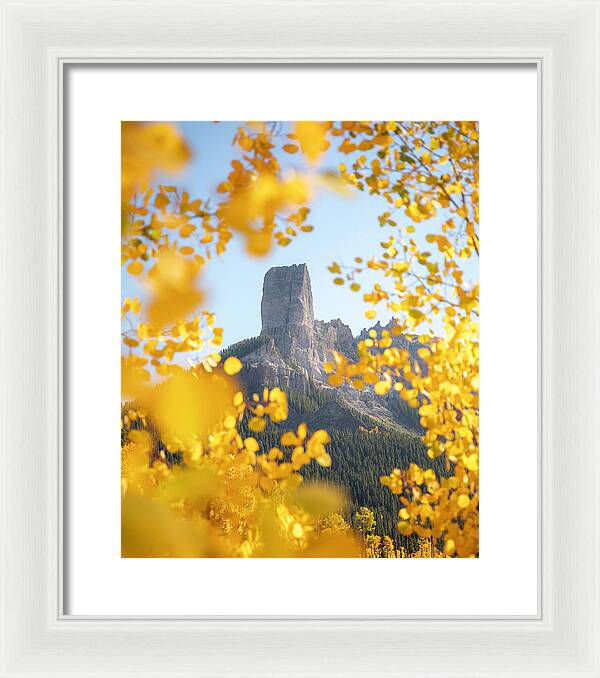 Chimeny Peak Colorado In Fall - Framed Print