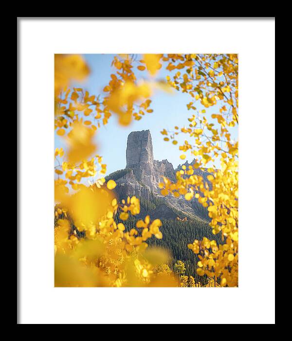 Chimeny Peak Colorado In Fall - Framed Print