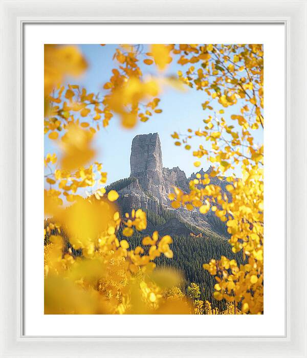 Chimeny Peak Colorado In Fall - Framed Print