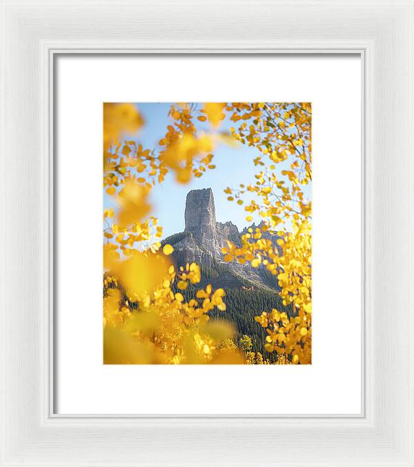 Chimeny Peak Colorado In Fall - Framed Print