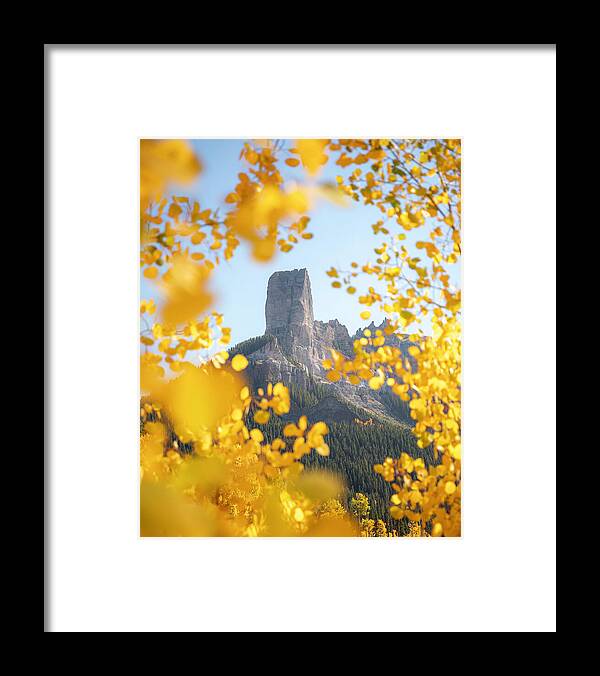 Chimeny Peak Colorado In Fall - Framed Print