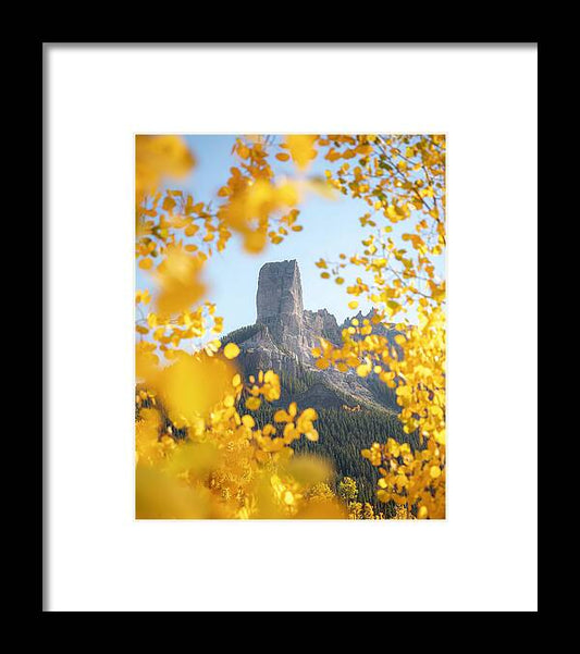 Chimeny Peak Colorado In Fall - Framed Print