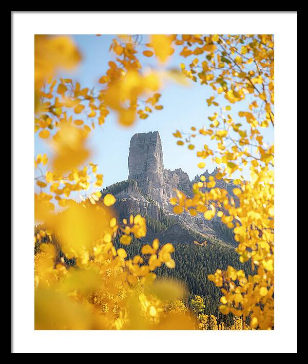 Chimeny Peak Colorado In Fall - Framed Print